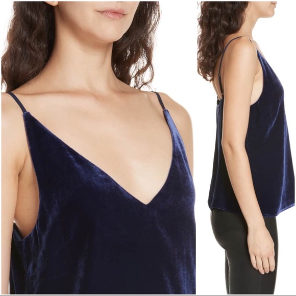 NWT: L’AGENCE: Navy Velvet Cami Sz: XS - Picture 2 of 5